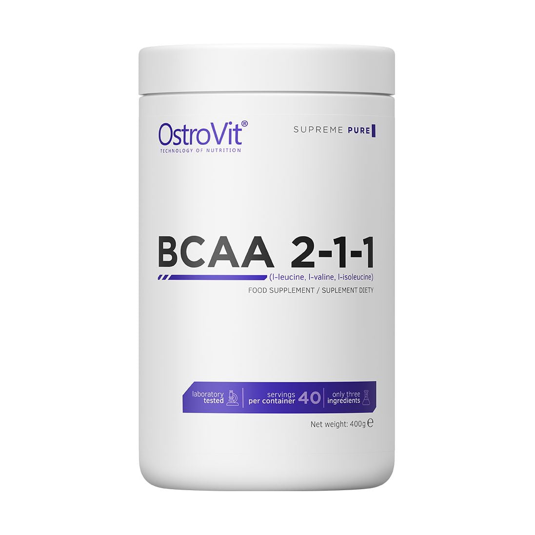 Амінокислоти OstroVit BCAA 2-1-1 Без смаку, в порошку, 400 г