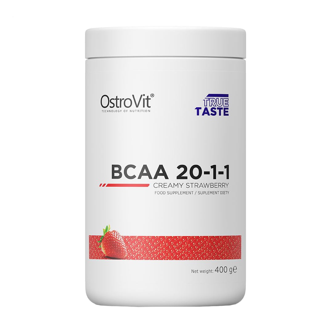Амінокислоти OstroVit BCAA 20-1-1 Полуниця з вершками, в порошку, 400 г
