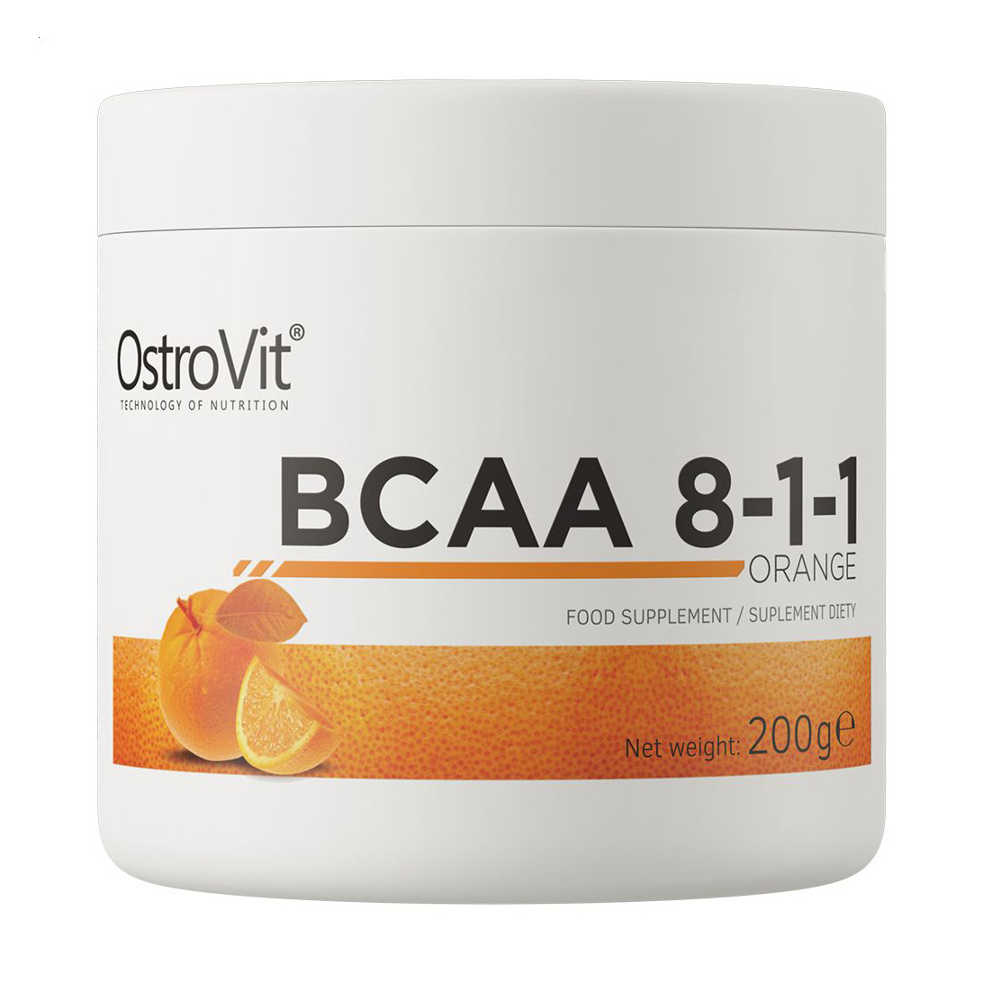 Амінокислоти OstroVit BCAA 8-1-1 зі смаком апельсину, в порошку, 200 г