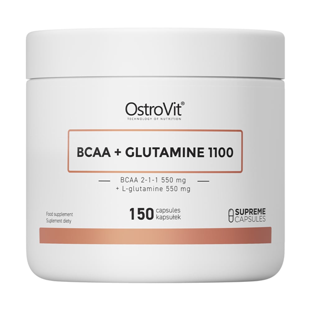 Амінокислоти OstroVit BCAA+ Glutamine 1100, 150 капсул