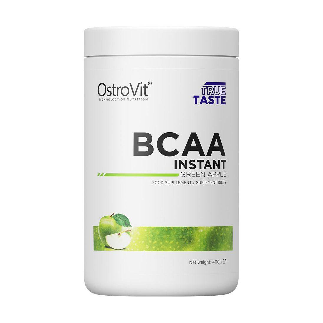 Амінокислоти OstroVit BCAA Instant зі смаком зеленого яблука, в порошку, 400 г